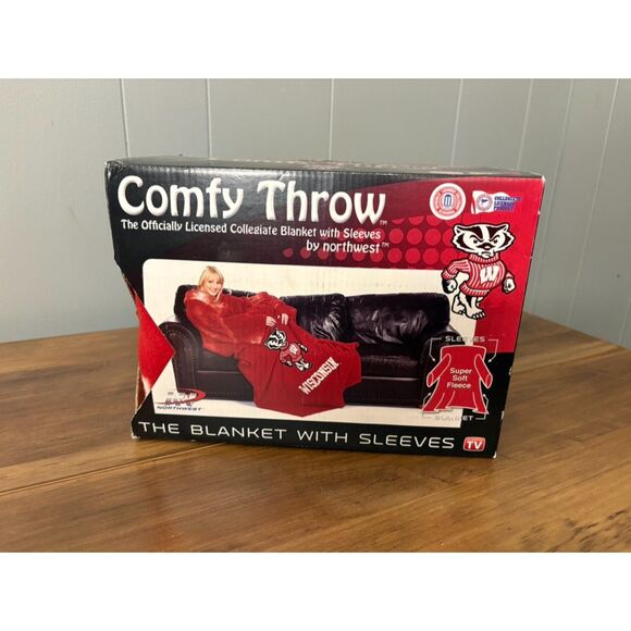 NIB UW Badger Comfy Throw - Picture 1 of 4